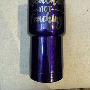 NWT 20oz. Purple Tumbler - “Beaching not teaching”